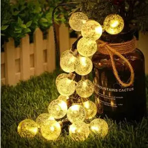 Solar Crystal Globe String Lights – Warm Fairy Glow