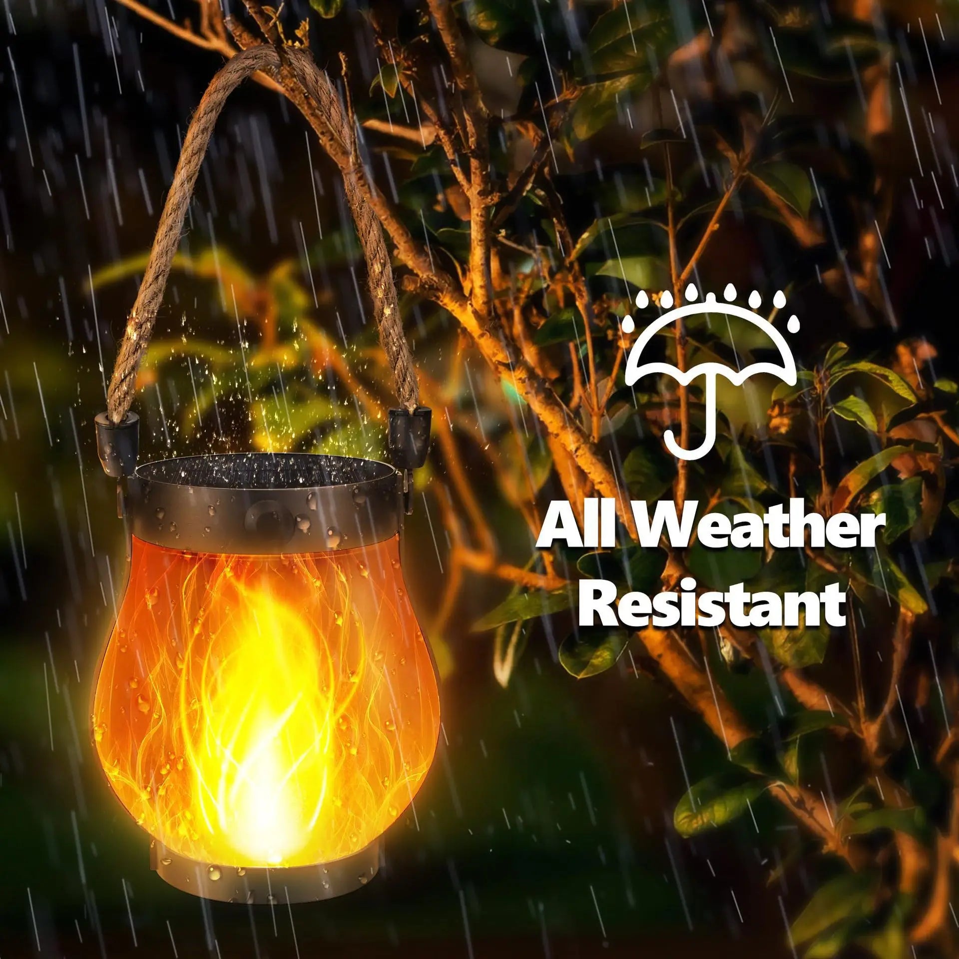 Solar Flame Lantern – Flickering Hanging Glow