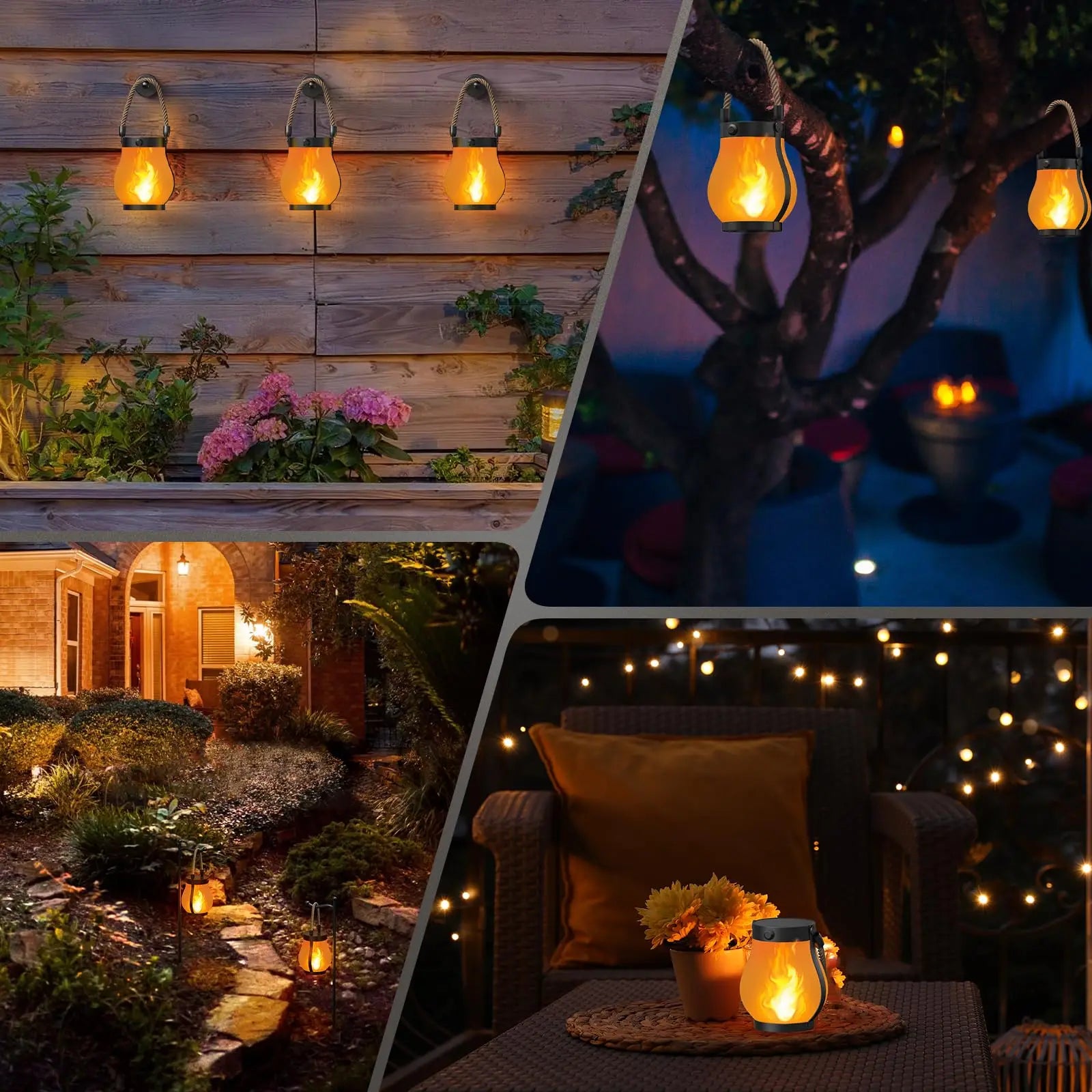 Solar Flame Lantern – Flickering Hanging Glow