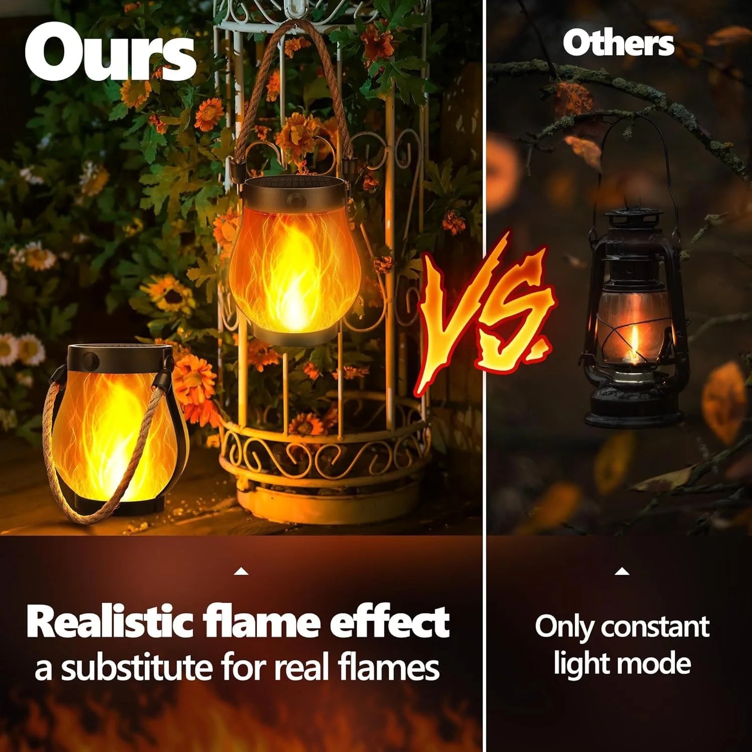 Solar Flame Lantern – Flickering Hanging Glow