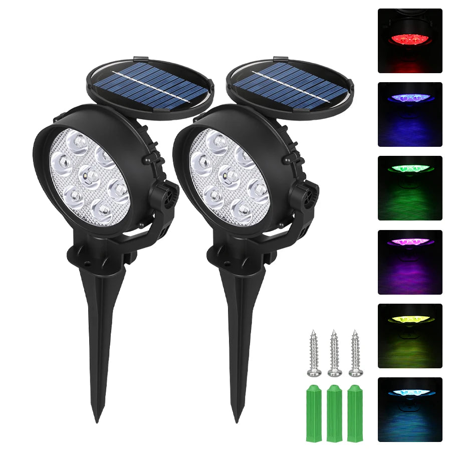 Solar Landscape Spotlights – Adjustable Outdoor Uplights