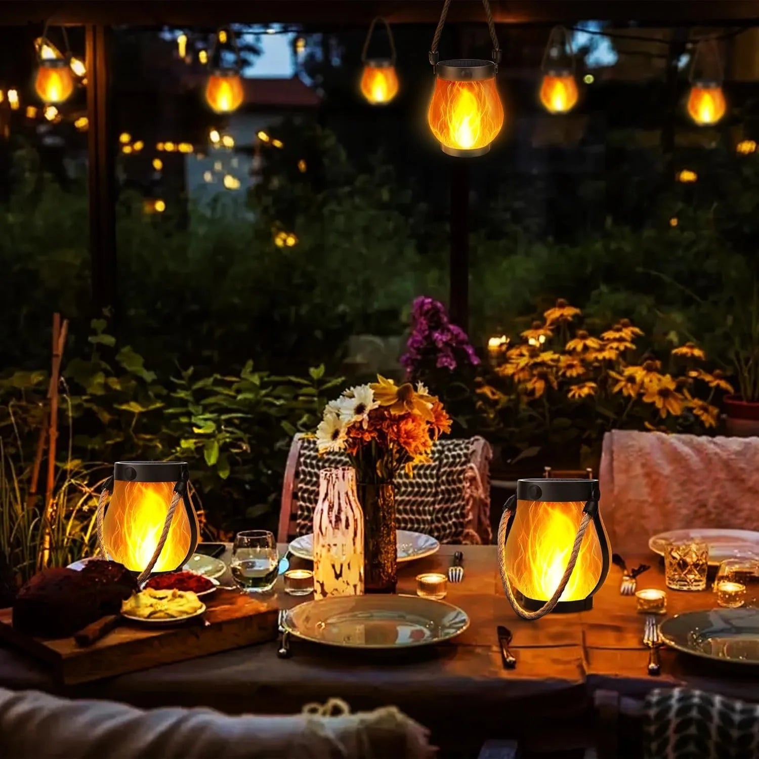 Solar Flame Lantern – Flickering Hanging Glow