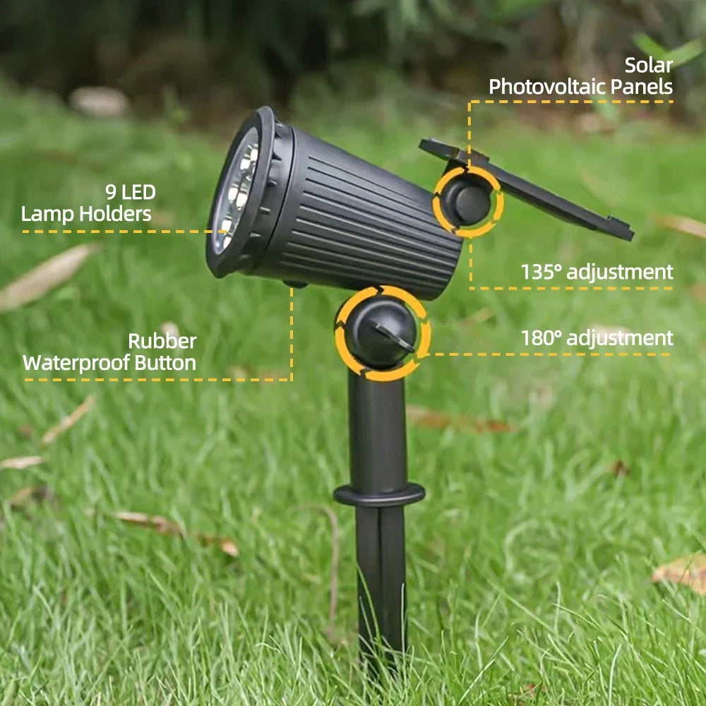 Solar Landscape Spotlights – Adjustable Outdoor Uplights