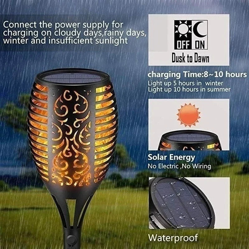 Solar Flame Torch Lights – Dancing Flame Garden Torches