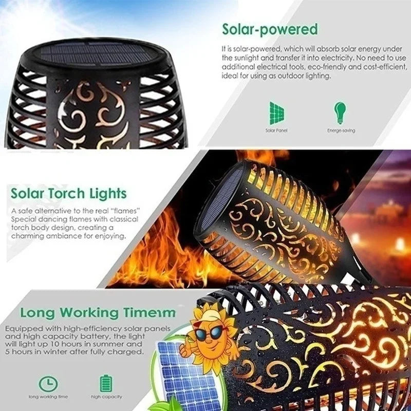 Solar Flame Torch Lights – Dancing Flame Garden Torches