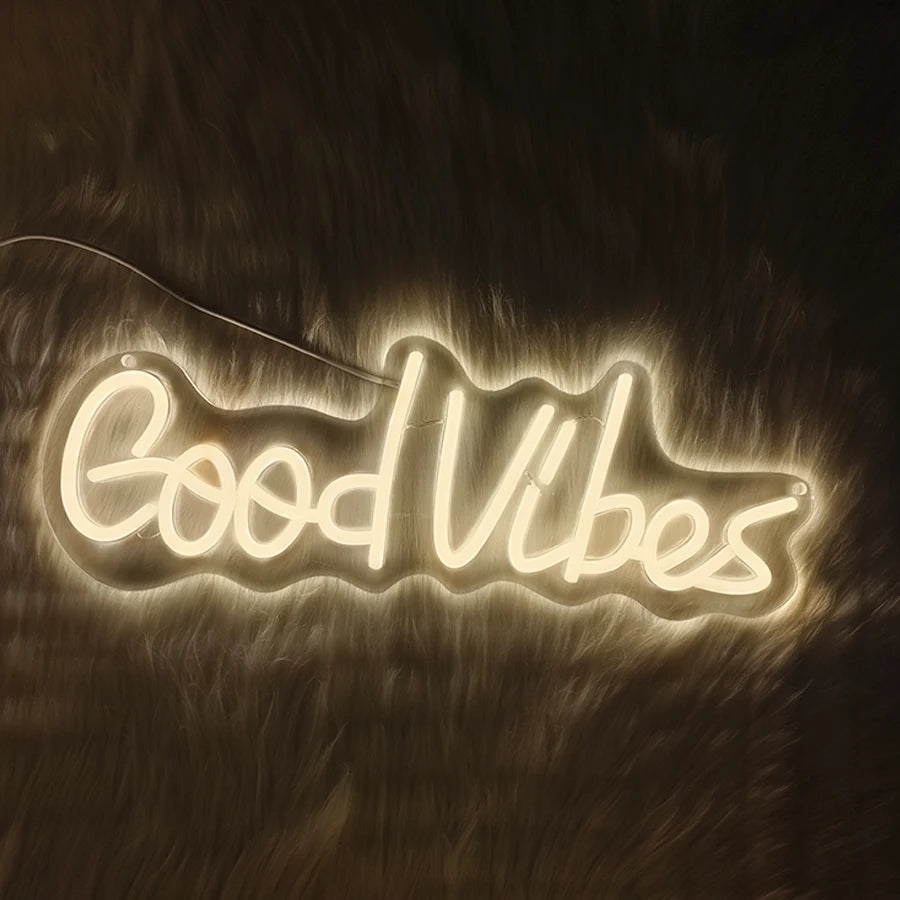 Neon "Good Vibes" Sign