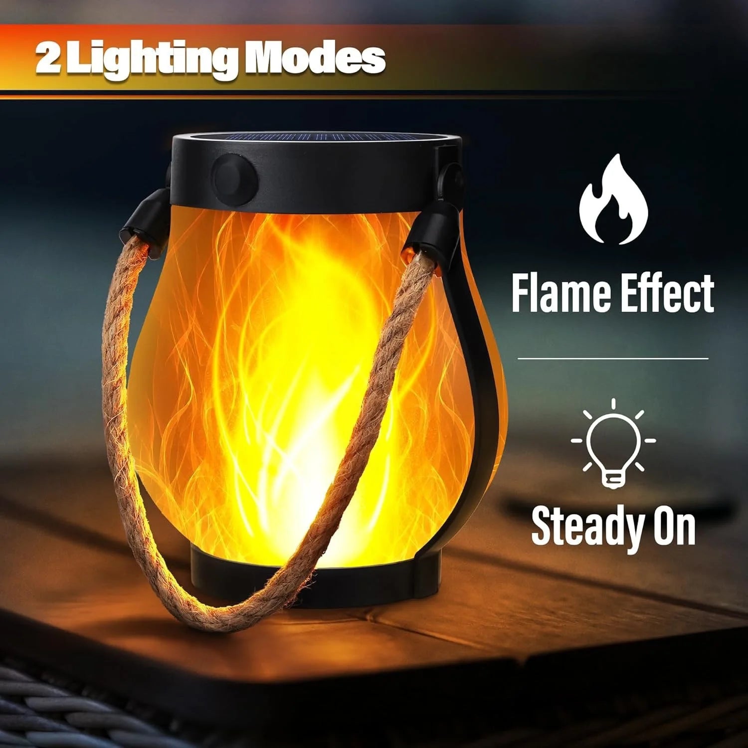 Solar Flame Lantern – Flickering Hanging Glow