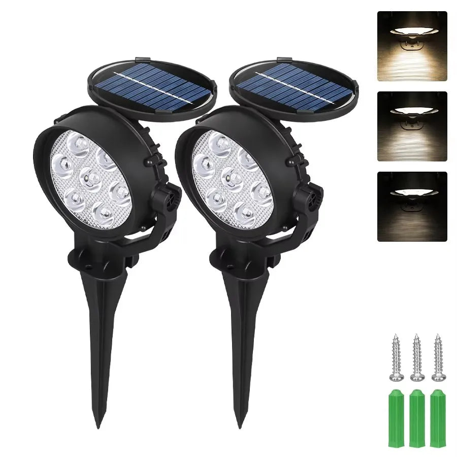 Solar Landscape Spotlights – Adjustable Outdoor Uplights