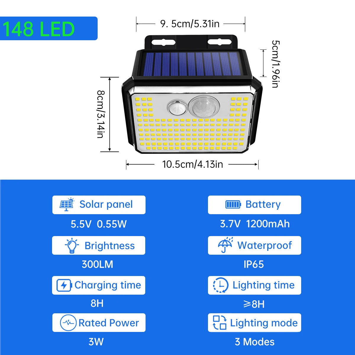 Solar Motion Security Light – 148 LED Outdoor Wall Lamp